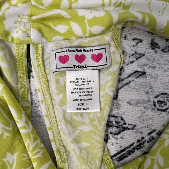 Vintage Y2K Trixxi Green & White Cowl Neck Blouse with Belt -Size L - Picture 5 of 5